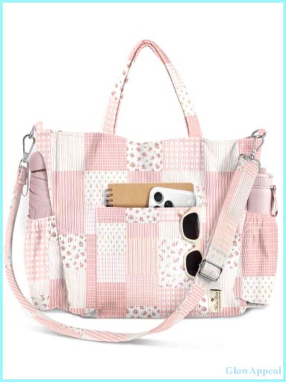 Corduroy Crossbody Tote Bag for Women with Adjustable Strap